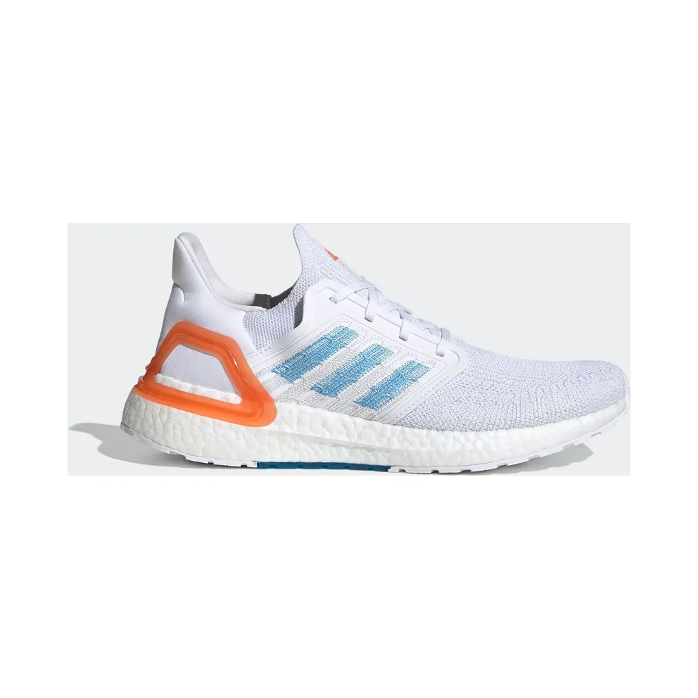 adidas Primeblue Ultraboost 20 Schuh Cloud White / Sharp Blue / True Orange (EG0768)