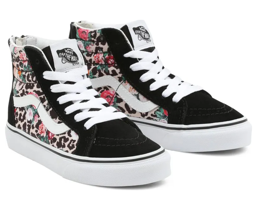 VANS Leopard Floral Sk8-hi Zip Kinderschoenen Zwart (VN000W9W7TJ)