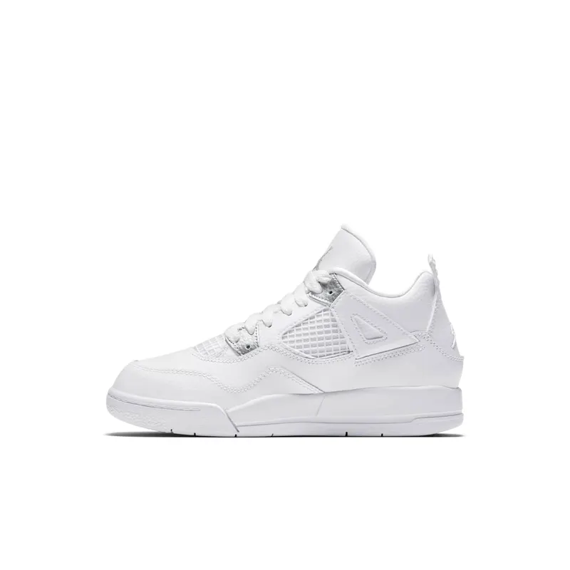 Jordan 4 Retro Pure Money 2017 (PS) White/Metallic Silver-Pure Platinum (308499-100)
