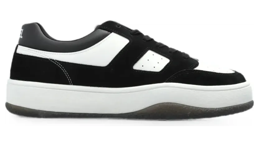 Diesel S-D-Long Low leren low-top “Black” (Y03606P7750)