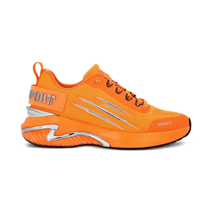 Plein Sport Mesh-Sneakers mit Metallic-Streifen “White” (FAESUSC0779STE003N)