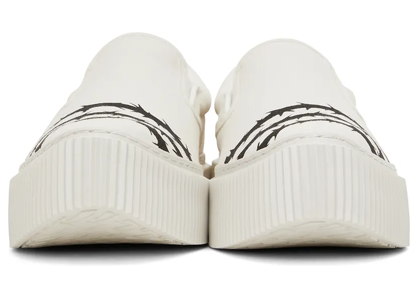Undercoverism White Barbed Wire Slip-On Sneakers (UI2A4F01-2) (2)