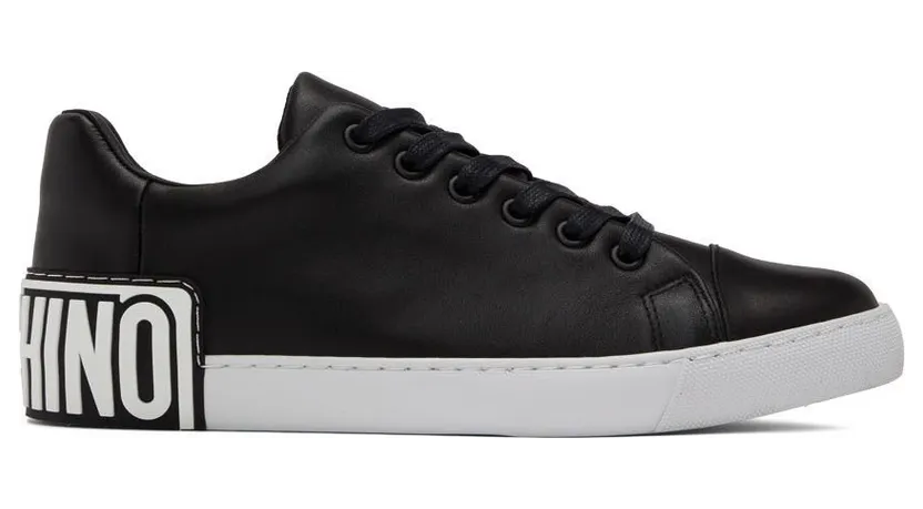 Moschino Black Rubberized Logo Sneakers (MB15402G1E GA0)