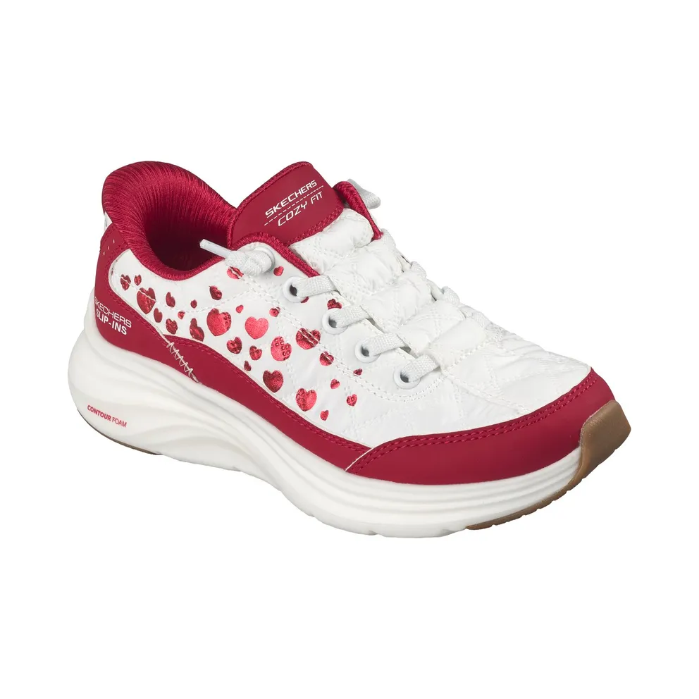 Skechers Slip-ins: Contour Foam – Cozy Fit Heartclub Sneaker White/Red