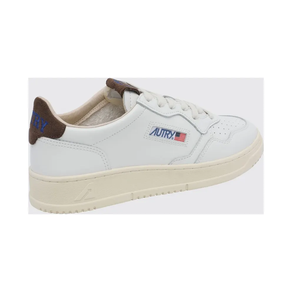 Autry Medalist Low Top Trainers in Bicolour Leather and Suede White 1 (AULMHJ03)