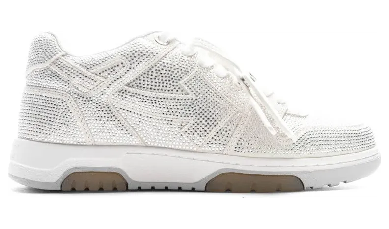OFF-WHITE Out Of Office OOO Low Tops Silver Strass (OMIA189S23LEA0080101)