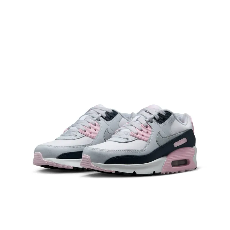 Nike Air Max 90 LTR White Pink Foam Armory Navy Wolf Grey (CD6864-134)