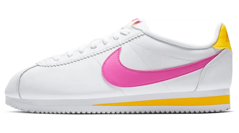 Nike Classic Cortez Leather “White / Laser Orange / Laser Fuchsia” (807471-112)