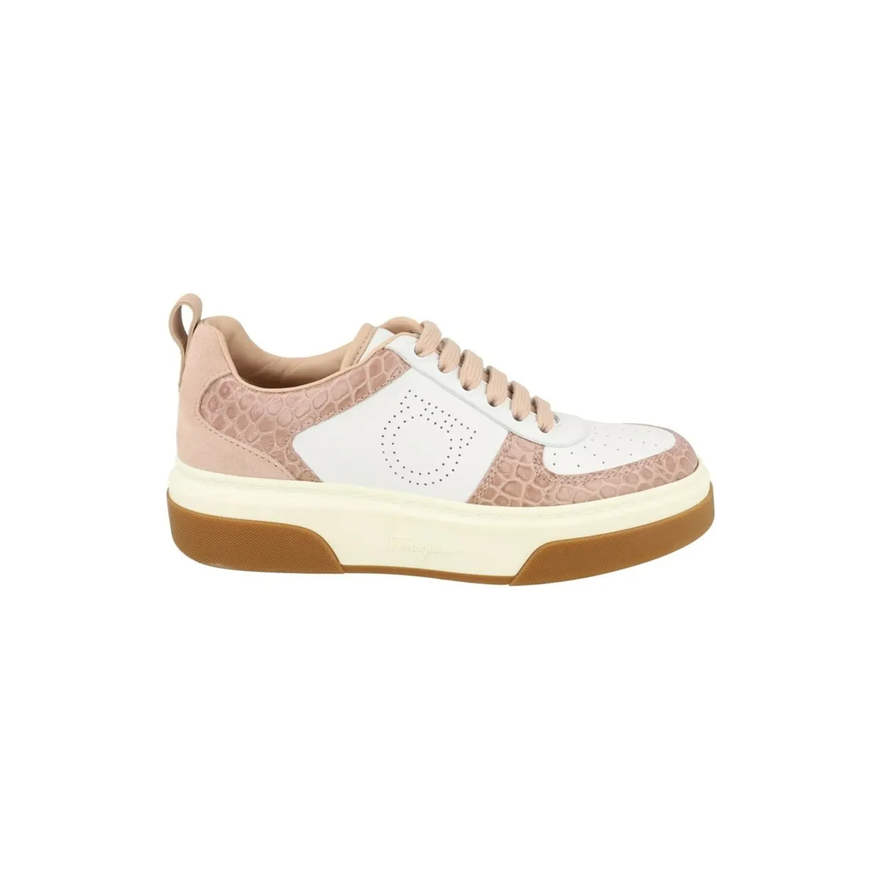 Ferragamo Cassina Low Leather Sneakers Beige Khaki (030371-758143-M)