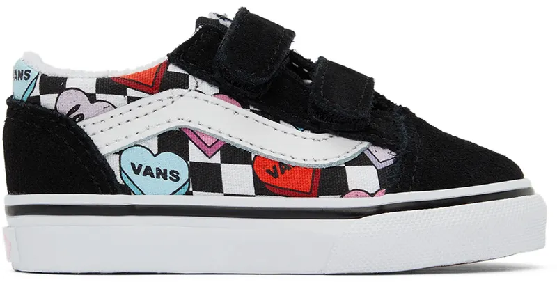 Vans Baby Black & White Candy Hearts Old Skool V (VN000D3YABY1)