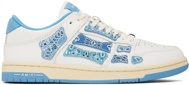 AMIRI White & Blue Bandana Skel Sneakers (PF22MFS006-123)