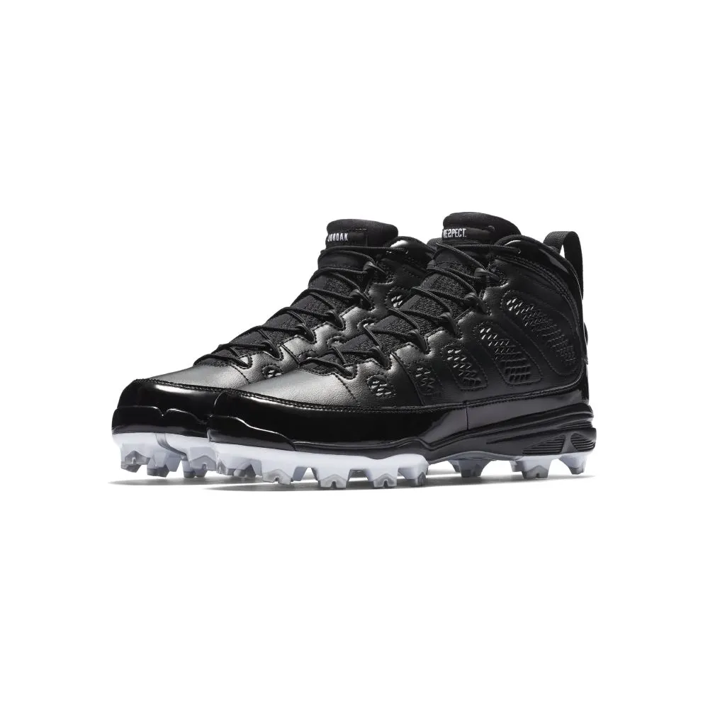 Jordan 9 Retro MCS Cleat RE2PECT Black Black/White-Metallic Silver-White (AA1264-011)
