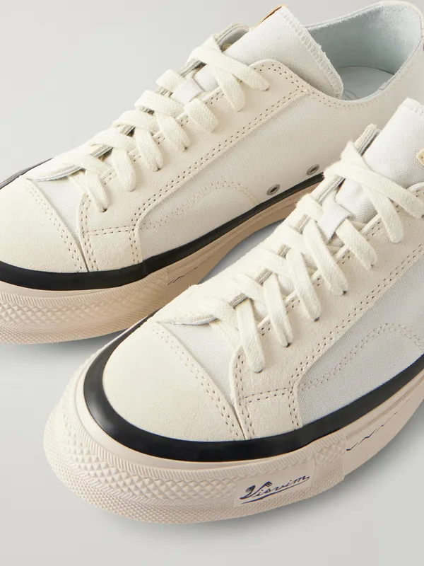 Visvim Nolan Suede-Trimmed Canvas Sneakers Ivory (0126101001001) (5)