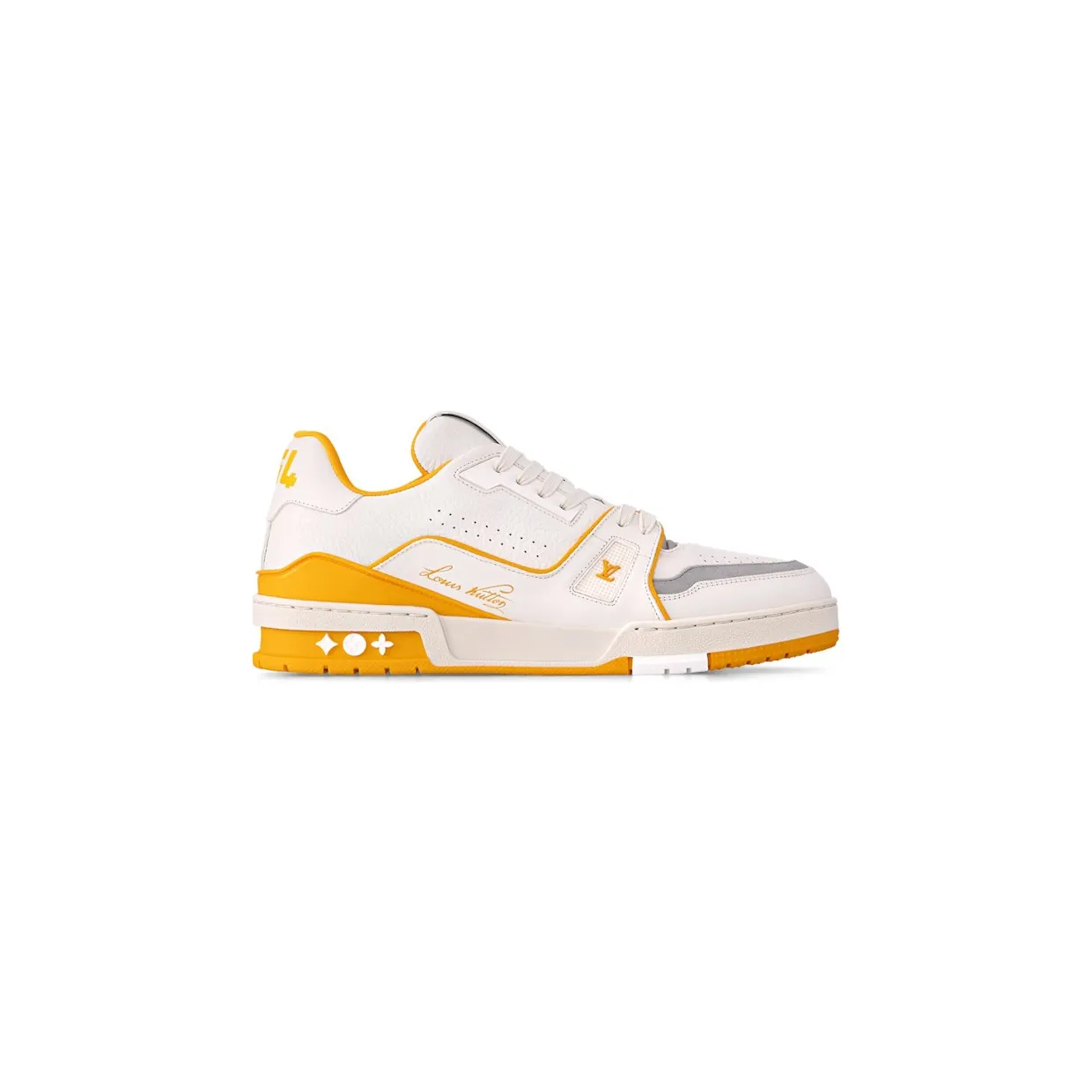 Louis Vuitton LV Trainer White Yellow Script (1ACHLH)