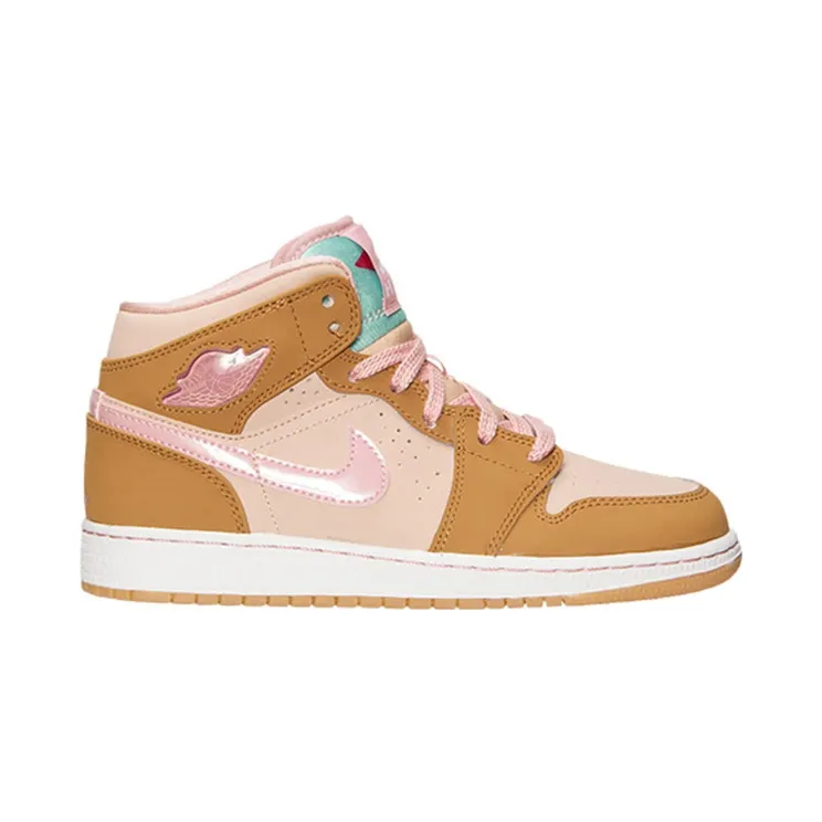 Air Jordan 1 Mid’Lola Bunny’ GG Wheat/Pink Glaze-Shimmer (724072-730)
