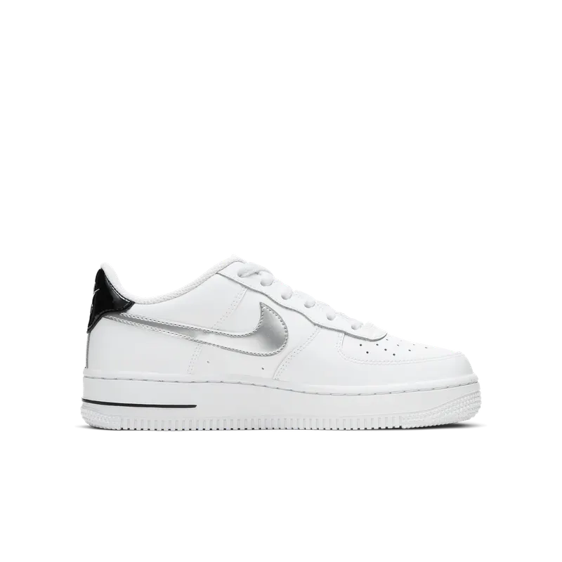 Nike Air Force 1 Low White Black Metallic Silver (GS) White/Black-Metallic Silver (CZ4206-100)
