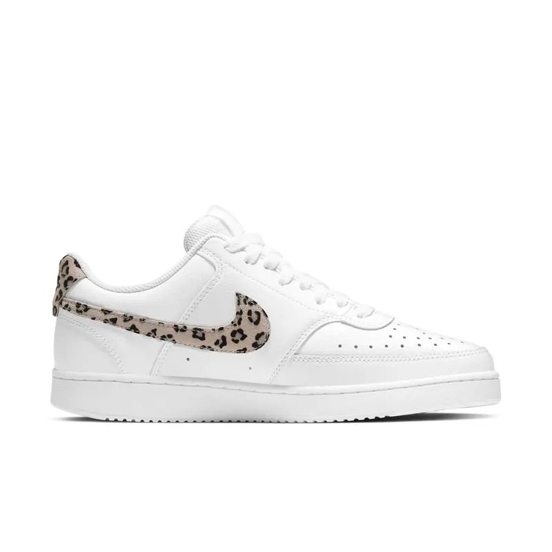 Nike Court Vision Low Leopard Swoosh White (W) (DD9665-100)