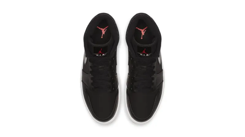 Jordan 1 Mid Black University Red Black/University Red-White (BQ6578-001)