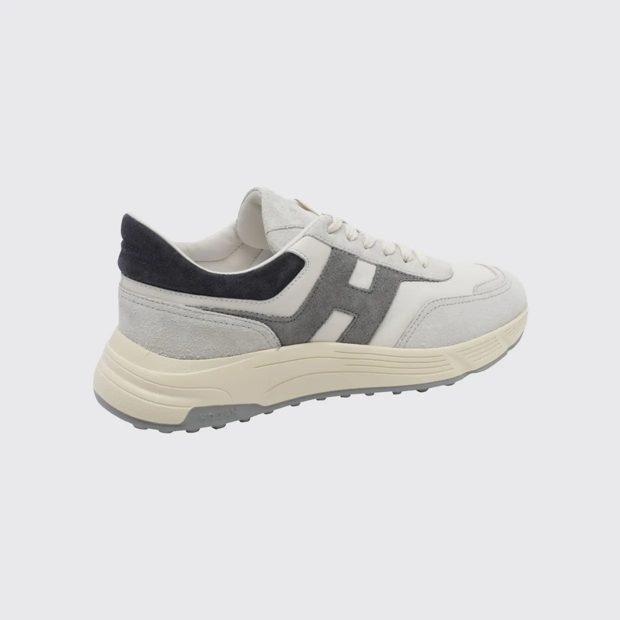 Hogan Hyperlight Sneakers in Calfskin and Suede with Contrasting Logo White (HXM5630FR30UHC739R) (2)