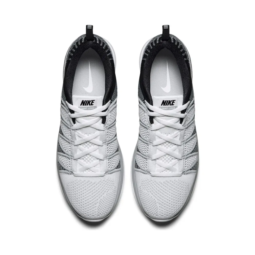 Nike Flyknit Lunar 2 White Wolf Grey Black (620465-100)