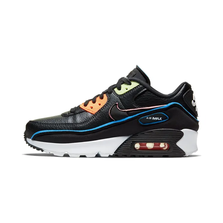 Nike Air Max 90 SE Black Multicolor “Black / Blue Fury / Barely Volt” (CK4068-001)