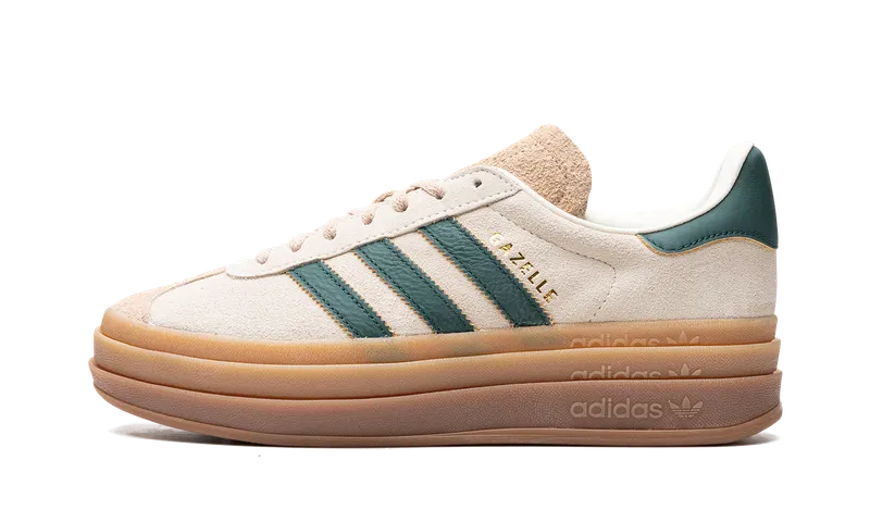 adidas Gazelle Bold “Cream White / Collegiate Green”: fris accent