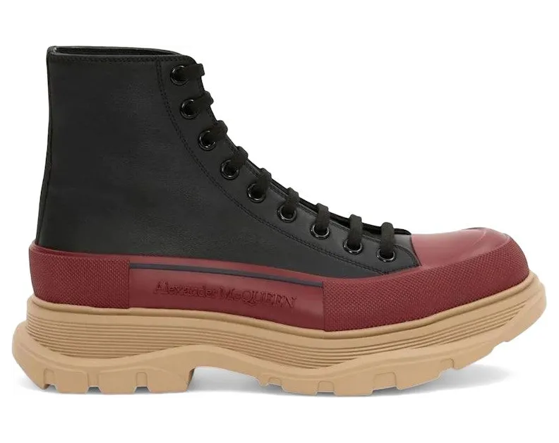 Alexander McQueen Tread Slick Boot Black Red Beige (705661 WHZ6H 1541)
