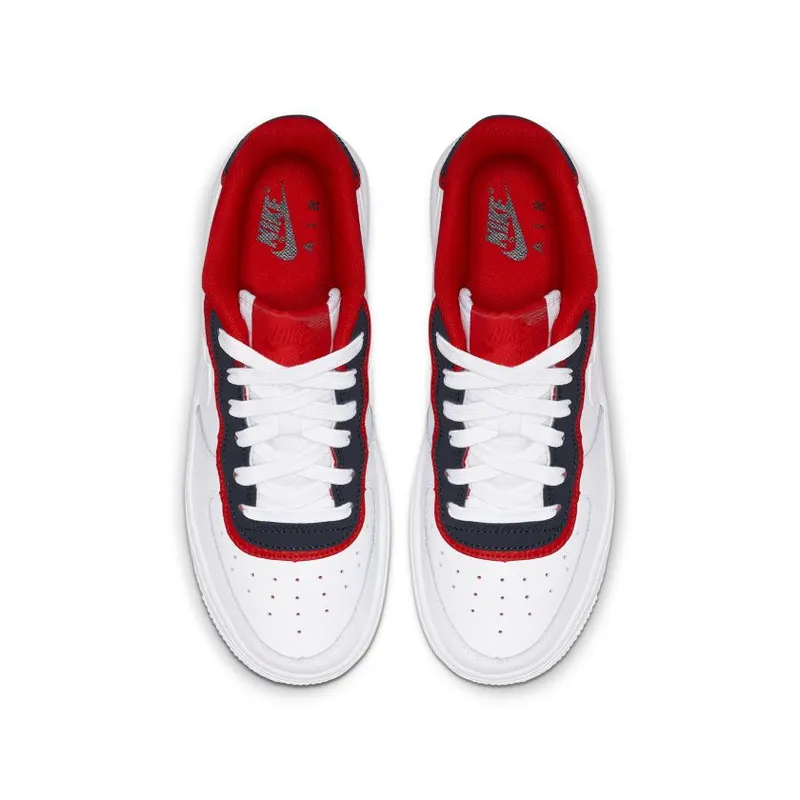 Nike Air Force 1 Low Double Layer White Obsidian Red (GS) White/Obsidian-University Red-White (BV1084-101)
