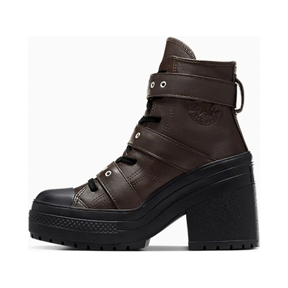 Converse Chuck 70 De Luxe Heel Platform Leather & Buckles Fresh Brew/Black/Silver (A12209C)
