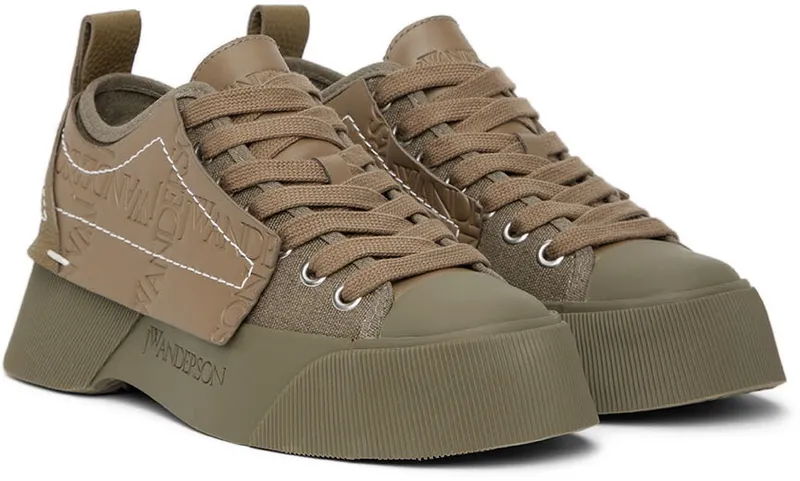 JW Anderson Khaki Chunky Low-Top Sneakers (ANW38000A 15031)