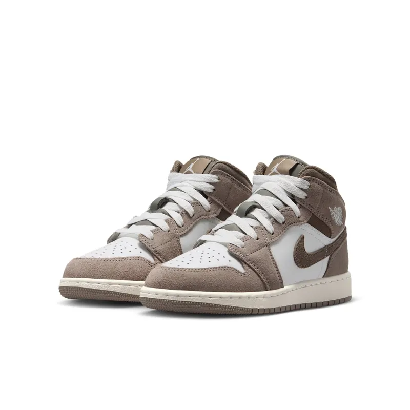 Air Jordan 1 Mid GS “Enigma Stone / Summit White / Olive Grey” (DQ8423-003)