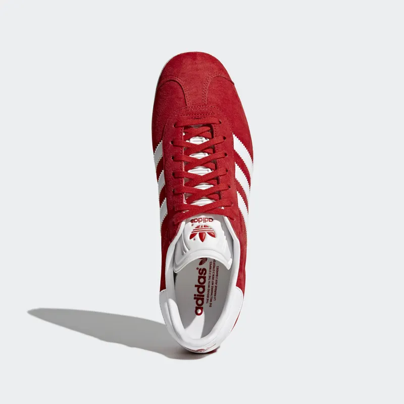 adidas Gazelle Scarlet/White/Gold Metallic Scarlet/White/Gold Metallic (S76228)