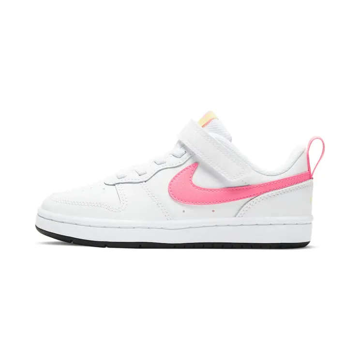 Nike Court Borough Low 2 “White / Light Citron / Black / Sunset Pulse” (BQ5451-108)