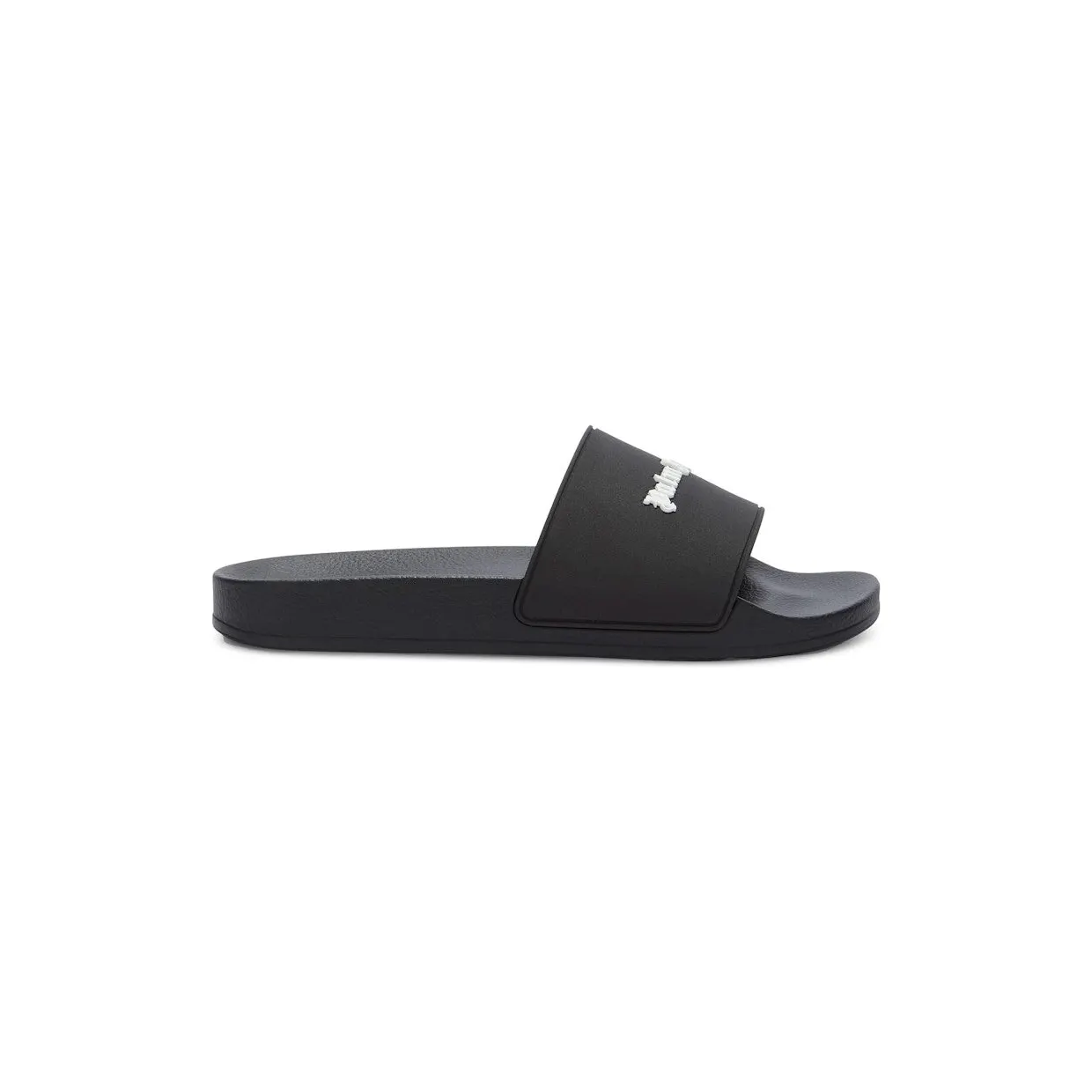 Palm Angels Classic Logo Pool Slides Black White (PMIC010C99MAT0011001)