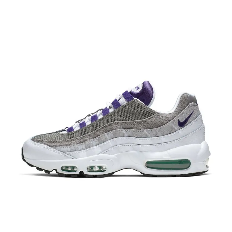 Nike Air Max 95 Grape Snakeskin White/Court Purple-Emerald Green-Wolf Grey-Light Charcoal-Black (AO2450-101)
