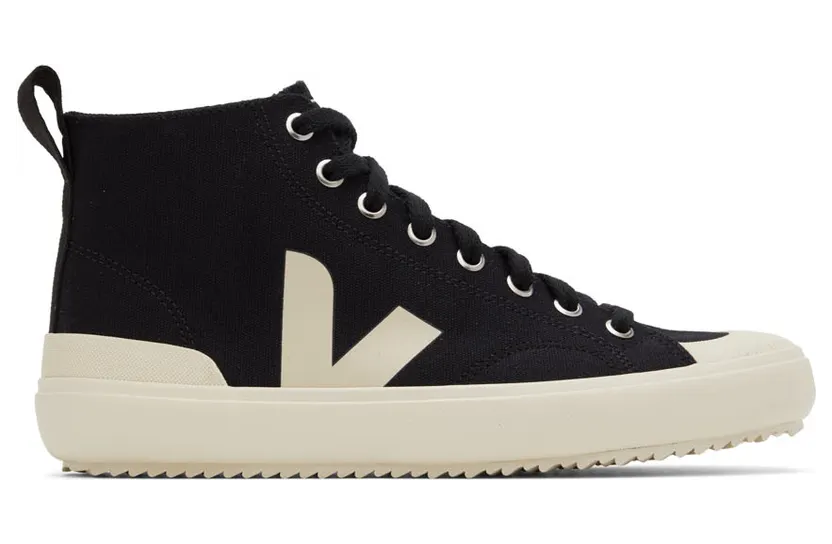 Veja Black & Off-White Canvas Nova High-Top Sneakers (NT0101397)