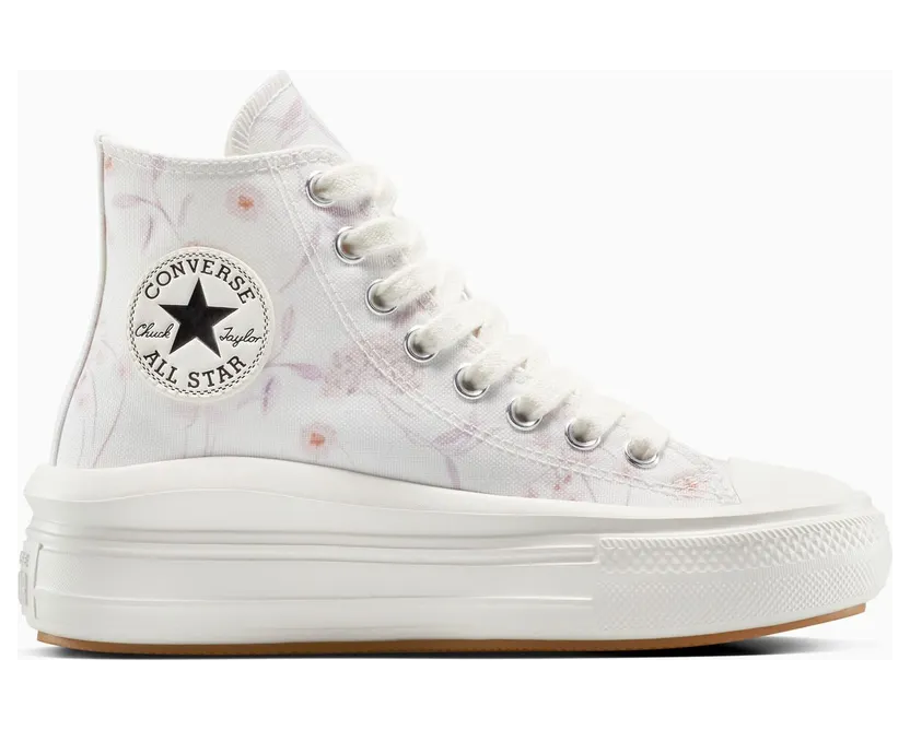 Converse Chuck Taylor All Star Move Platform Flowers Vintage White/Egret/Silver (A15483C)