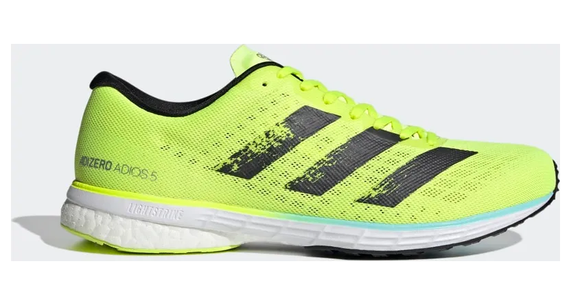 adidas Adizero Adios 5 Laufschuh Solar Yellow / Core Black / Clear Aqua (FY2019)