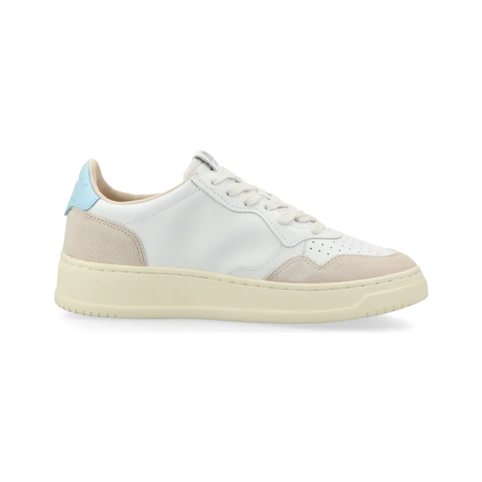 Autry Medalist Low W (leat / suede white / st blue) – AULWLS69