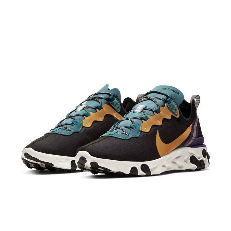 Nike React Element 55 PRM Black Mineral Cyan Black/Mineral Cyan/Voltage Purple (CI9593-002)
