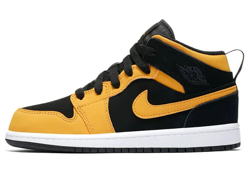Air Jordan 1 Mid PS ‘Reverse New Love’ Black/White-University Gold (640734-071)