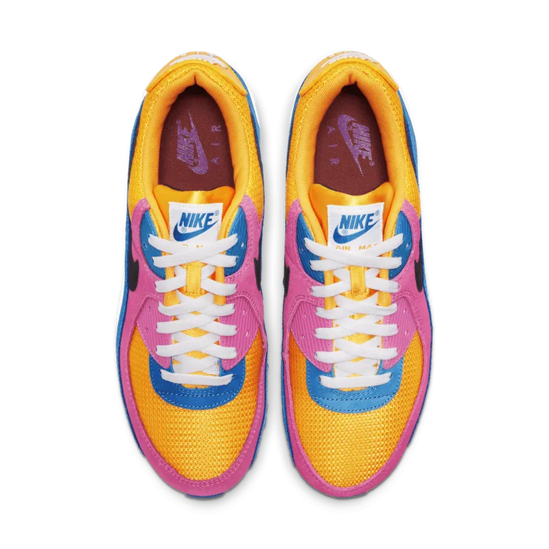 Nike Air Max 90 Multicolor Suede Yellow/Blue-White (CJ0612-700)