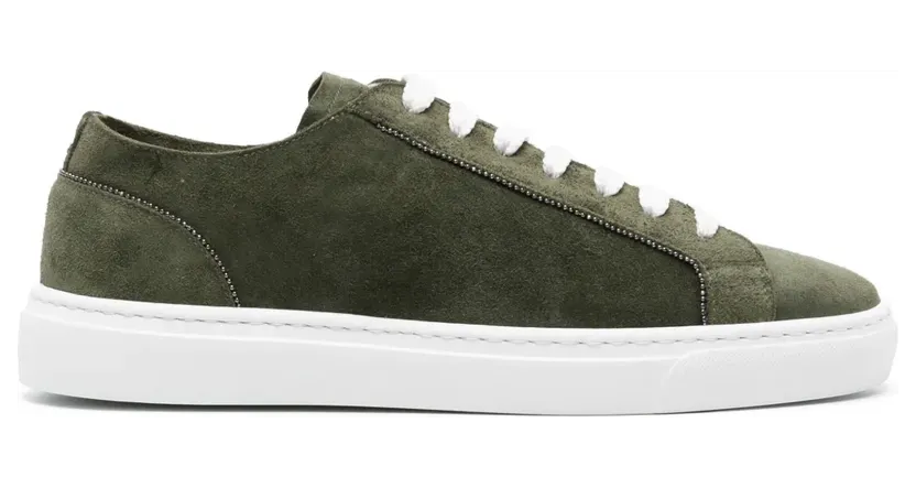 Doucal’s Wildleder-Sneakers mit Kettendetail “Green” (DD8707ERICUY229IV34)
