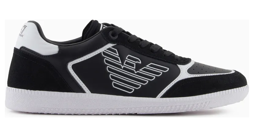 Armani High-Top Sneaker In Leather And Suede New Heritage Eagle (7X000405-AF19826-MC001)