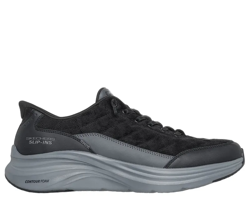 Skechers Slip-ins: Contour Foam “Cozy Fit Cordelux Sneaker Black / Houtskool” (232618BKCC)