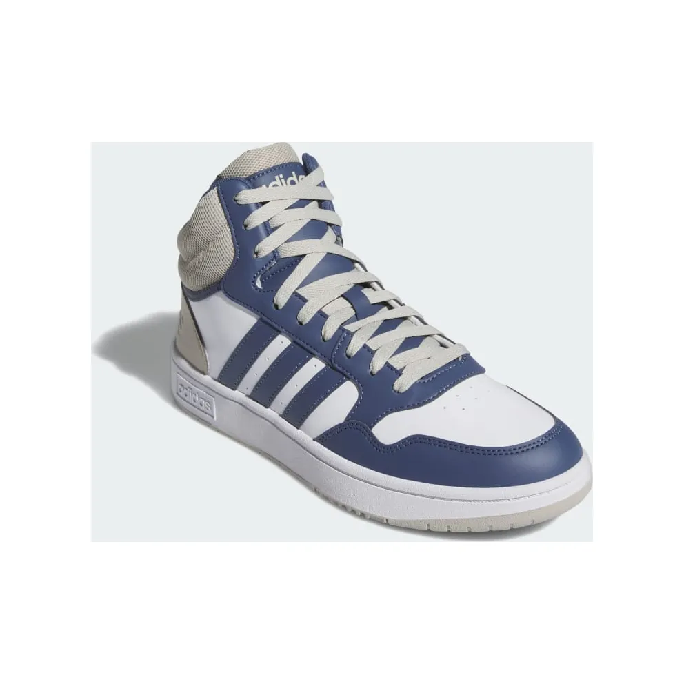 Adidas Hoops 3.0 Mid Lifestyle Basketball Classic Vintage Cloud White / Preloved Blue / Putty Grey (IH0158)