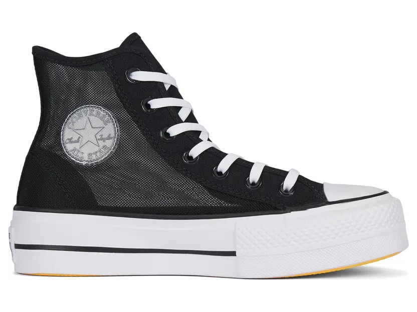 Converse Summer Mesh Platform Chuck Taylor All Star High Top Black/white/laser Orange (568935C)