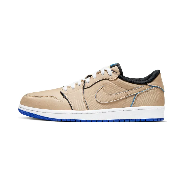 SB Air Jordan 1 Low “Desert Ore / Dark Powder Blue / Black / Royal Blue” (CJ7891-200)