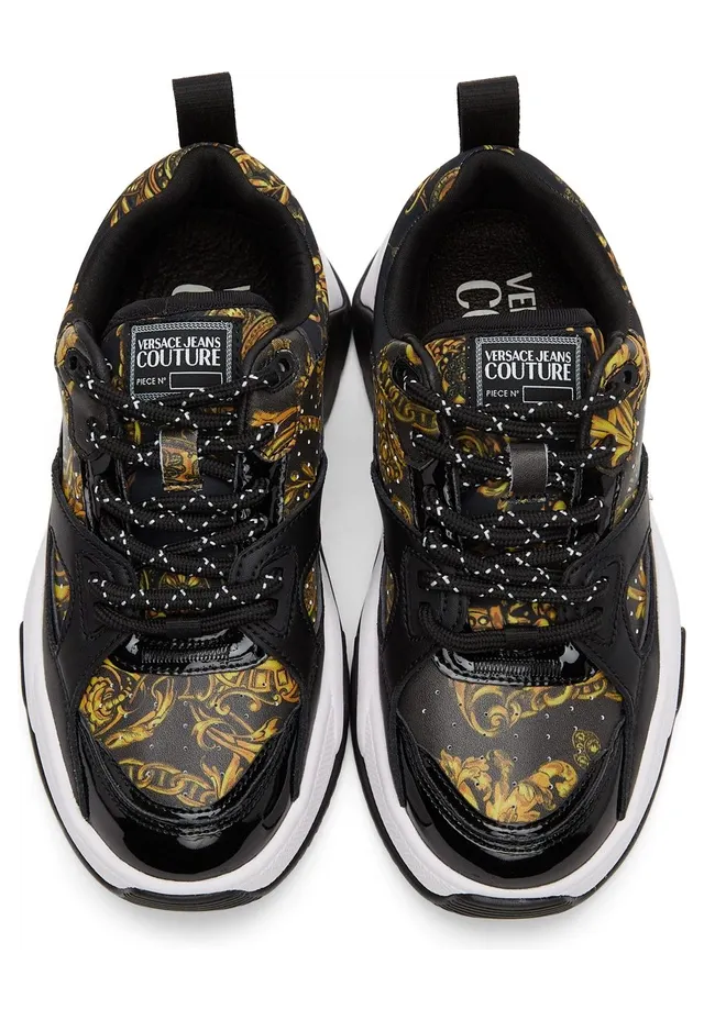 Versace Jeans Couture Black & Gold Stargaze Regalia Baroque Sneakers (E71VA3SF3EZS026) (5)