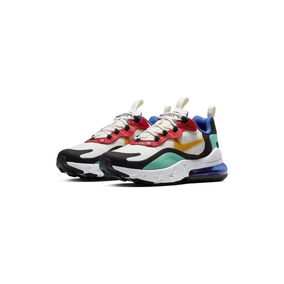 Nike Air Max 270 React Phantom Multi-Color (GS) Phantom/University Gold-University Red-Black-Kinetic Green-Hyper Royal (BQ0103-001)